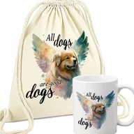 Gadżety dla niej i dla niego - Zestaw Worek Beż + Kubek ALL DOGS ARE GOOD Wzory - miniaturka - grafika 1