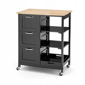 Wózki kuchenne - Wózek Kuchenny Wyspa Szafka Komoda Na Kółkach - miniaturka - grafika 1