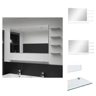 Lustra - vidaXL Lustro ścienne z 5 półkami srebrne 100×60 cm - Lustro - miniaturka - grafika 1