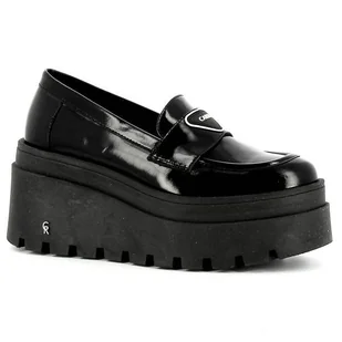 Czarne mokasyny na koturnie CARINII - Carinii - Mokasyny damskie - miniaturka - grafika 1