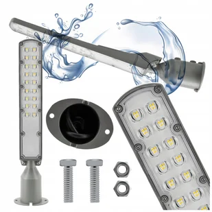 Lampa Uliczna Latarnia LED Przemysłowa Hermetyczna 50W Szara 5000lm 5000K - Lampy ogrodowe - miniaturka - grafika 1