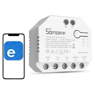 Sonoff Inteligentny Przełącznik Wifi Sonoff Dual R3 Sonoff 29751 - Systemy inteligentnych domów - miniaturka - grafika 1