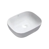 Umywalki - Umywalka nablatowa Laveo Mogami 50x40 cm prostokątna biały połysk VUM_6250 - miniaturka - grafika 1