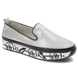 Srebrne Półbuty S.Barski Wygodne Buty Na Platformie - Półbuty damskie - miniaturka - grafika 1