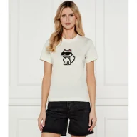 Koszulki i topy damskie - Karl Lagerfeld T-shirt IKON SKETCH | Regular Fit - miniaturka - grafika 1
