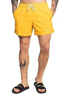 Champion Męskie szorty plażowe Legacy AC małe logo kąpielówki, żółte, M - Spodenki damskie - miniaturka - grafika 1