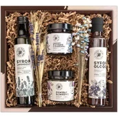 Zestawy upominkowe - Kosz prezentowy zestaw przetworów premium powidła syropy. Pudełko prezentowe - miniaturka - grafika 1