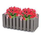 Donice - Doniczka skrzynka balkonowa 18x38x16,2 cm szary kamienny - miniaturka - grafika 1