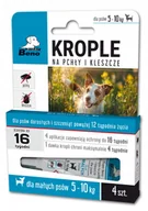 Artykuły przeciw pasożytom - SUPER BENO Krople na pchły i kleszcze dla małych psów 5-10kg (4 pipety) - miniaturka - grafika 1