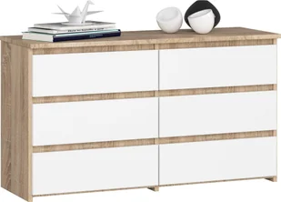 Fabryka Mebli Akord Komoda do salonu CL 100 cm 6 szuflad klasyczna - dąb sonoma biała - Komody - miniaturka - grafika 1