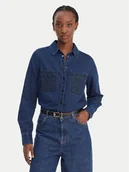 Koszule damskie - Guess Koszula jeansowa W6RH82 D6841 Granatowy Regular Fit - miniaturka - grafika 1