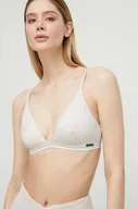 Stroje kąpielowe - Calvin Klein biustonosz kąpielowy kolor beżowy miękka miseczka - miniaturka - grafika 1