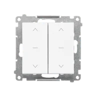 Wyłączniki światła i elektryczne - Kontakt Simon Przycisk żaluzjowy podwójny 1-0-2 Simon 55 - biały mat - miniaturka - grafika 1