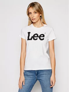Koszulki i topy damskie - Lee T-Shirt Logo Tee L42UER12 Biały Regular Fit - grafika 1