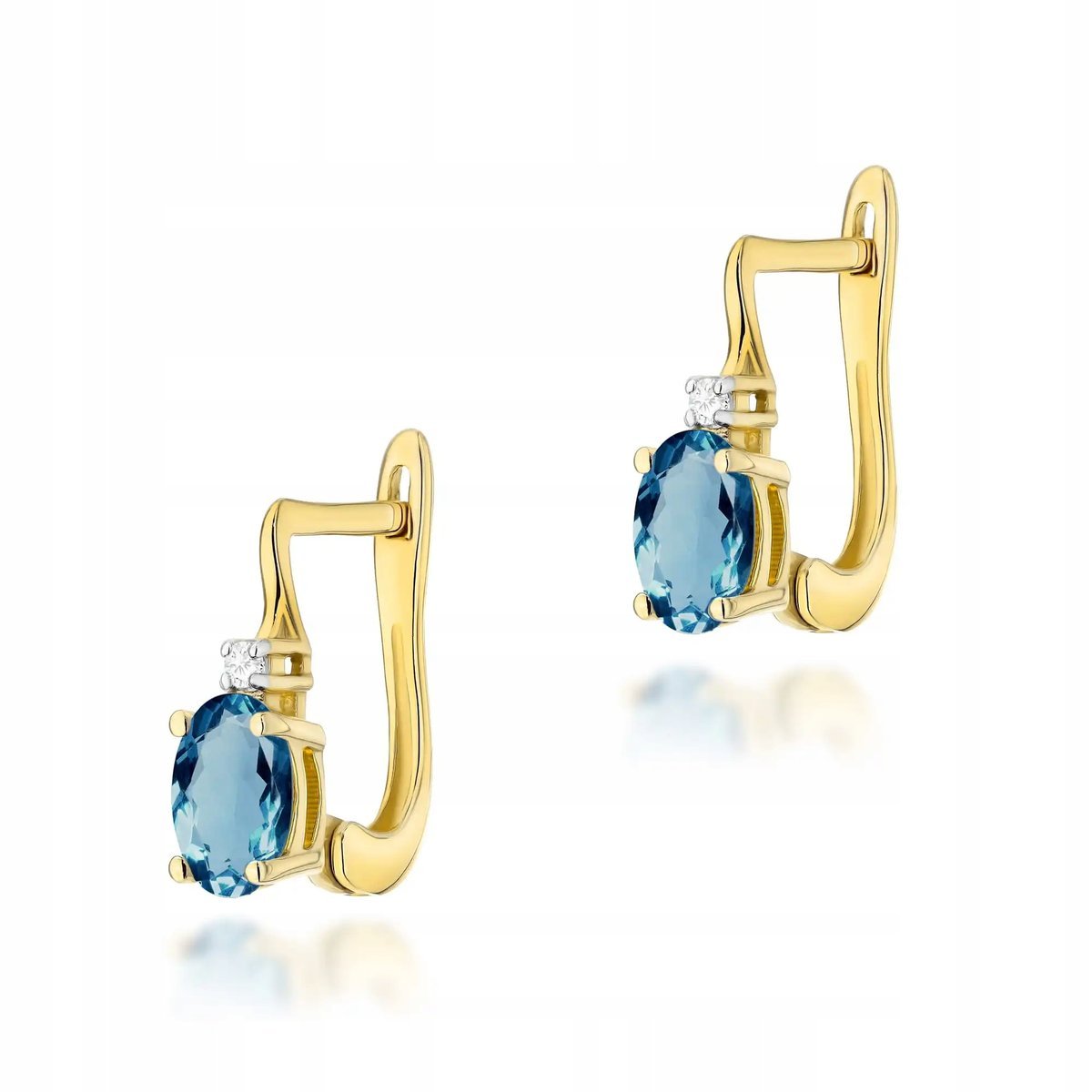 Kolczyki złote dla kobiety 585 z topazem 0,50ct eleganckie na prezent 14k