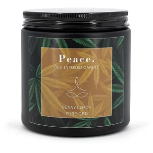 Świeca zapachowa sojowa CBD w szkle Peace Sunny Lemon Candle Brothers 350 g - Świece - miniaturka - grafika 1