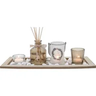 Ozdoby bożonarodzeniowe - Zestaw prezentowy z dyfuzorem i świeczką Natural and Home, brązowy - miniaturka - grafika 1