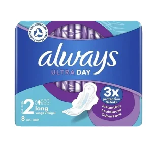 Always Ultra Day podpaski higieniczne ze skrzydełkami 2 Long 8 sztuk - Podpaski Always Ultra Day podpaski higieniczne ze skrzydełkami 2 Long 8 sztuk - Podpaski - miniaturka - grafika 1