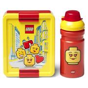 Lunch boxy - LEGO, Girl, Czerwono-Żółty Zestaw Lunch Box, Śniadaniówka I Bidon, 390 ml - miniaturka - grafika 1