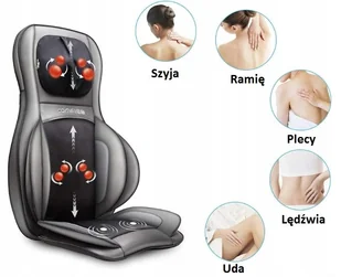Mata masująca rozgrzewająca masażer szyi i pleców Shiatsu Comfier CF-2309a czarna - Masażery - miniaturka - grafika 1