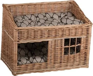 WickerPL RUBY DOMEK WIKLINOWY DLA KOTA PIĘTROWE LEGOWISKO DLA ZWIERZĄT Z PODUSZKAMI 56X36 H32/42 CM - Legowiska dla kotów - miniaturka - grafika 1