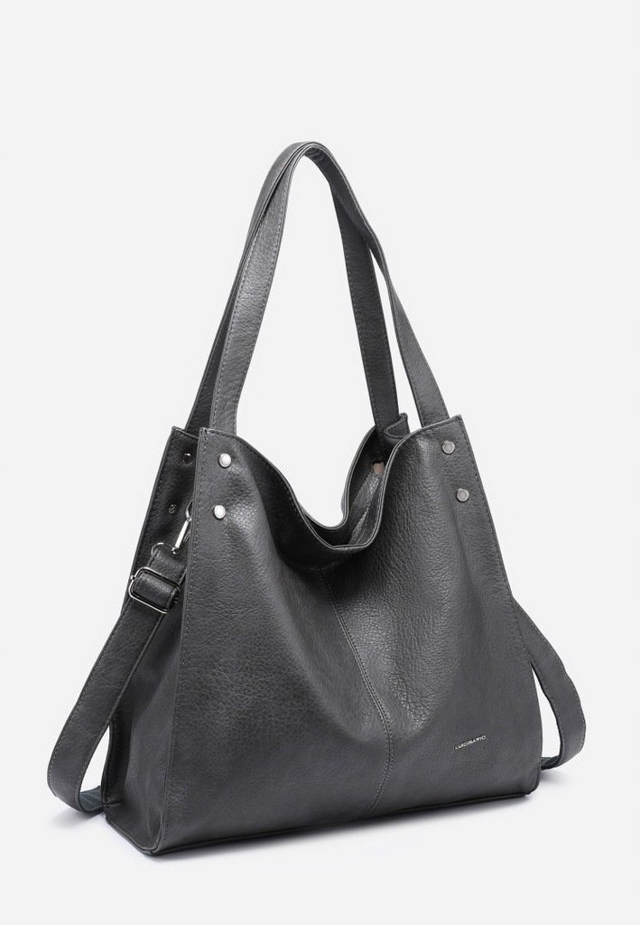 Pojemna Torebka Shopperka Damska na Ramię LUIGISANTO Format A4 Szara