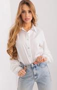 Koszule damskie - Biała koszula z falbankami na rękawach LK-KS-509490.27, Kolor biały, Rozmiar S/M, Lakerta - Primodo.com - miniaturka - grafika 1