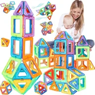 Klocki - Magnetyczne Klocki Konstrukcyjne Edukacyjne Nauka Zestaw 38 Ele. + Pudełko - miniaturka - grafika 1