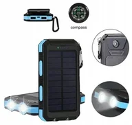 Powerbanki - Powerbank Solarny 2xUSB 20000mAh Latarka Wodoodporny ZAPALNICZKA POWER BANK - miniaturka - grafika 1