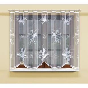 Firanka żakardowa odpasowana z wszytą taśmą marszczącą 160 x 300 cm - Firany - miniaturka - grafika 1