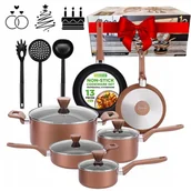 Zestawy garnków i patelni - KOMPLET GARNKÓW PATELNIE PRZYBORY KUCHENNE GARNKI INDUKCJA 13 ELEMENTÓW - miniaturka - grafika 1