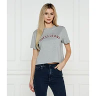 Koszulki i topy damskie - Guess Jeans T-shirt COLLEGIATE Cropped Fit - miniaturka - grafika 1