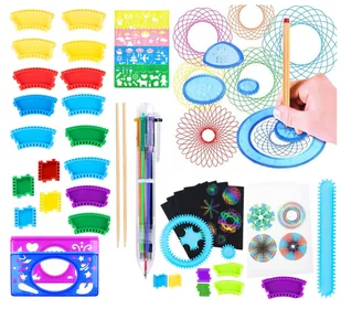 ZESTAW PREZENTOWY Spirograf Do Rysowania 3D + Szablony U524 - Kolorowanki, wyklejanki ZESTAW PREZENTOWY Spirograf Do Rysowania 3D + Szablony U524 - Kolorowanki, wyklejanki - miniaturka - grafika 1