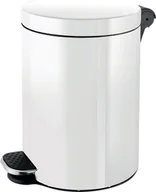 Wiadra i kastry budowlane - Helit Srebrny bateria litowo-jonowa kosz na śmieci z pedałem \"The Knight\", biały H2404005 - miniaturka - grafika 1