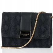 Torebki damskie - TOREBKA LISTONOSZKA MONNARI WIZYTOWA KOPERTÓWKA Czarna na łańcuszku - miniaturka - grafika 1