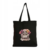 Torby i wózki na zakupy - Eko Torba na ramię Zakupy Shopper Torebka Bawełniana Eco Kot boho akwarel 2 - miniaturka - grafika 1