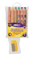 Przybory szkolne - Wpc Kredki ołówkowe Jumbo trójkątne Strigo 12 kolorów z temperówką - miniaturka - grafika 1