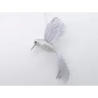 Ozdoby bożonarodzeniowe - Zawieszka ptak 13 x 3 x 10 cm srebrny - miniaturka - grafika 1