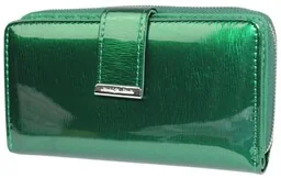 Portfel Damski Skóra Naturalna JENNIFER JONES Duży Z Suwakiem Piórnik Lakierowany JJ5280-2 16,5 x 9 x 3 [cm] - Portfele - miniaturka - grafika 1