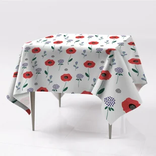 Różne kolory obrus delikatny Czerwone pole maków, Fabricsy, 150x150 cm - Obrusy i serwetki - miniaturka - grafika 1