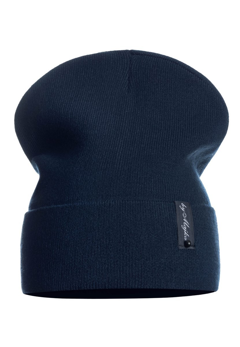 Czapka Damska Zimowa Jesienna Ciepła Na Zimę Wywijana Polska Marka Granat