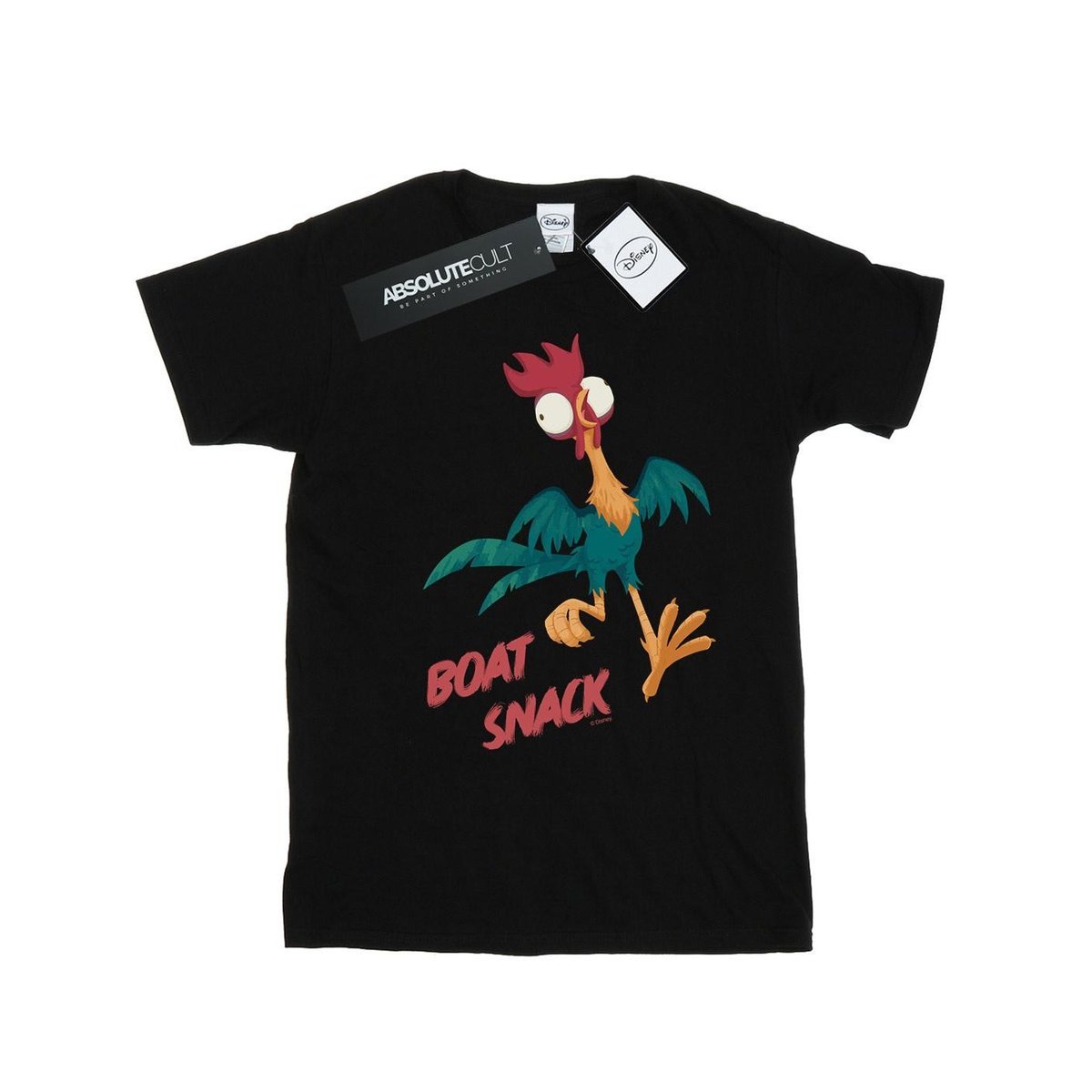 Disney Koszulka Damska / Damska Moana Boat Snack Cotton Boyfriend T-Shirt (L / Czarny)