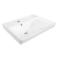 Umywalki - Sensea Umywalka ceramiczna Easy 51 cm biała - miniaturka - grafika 1