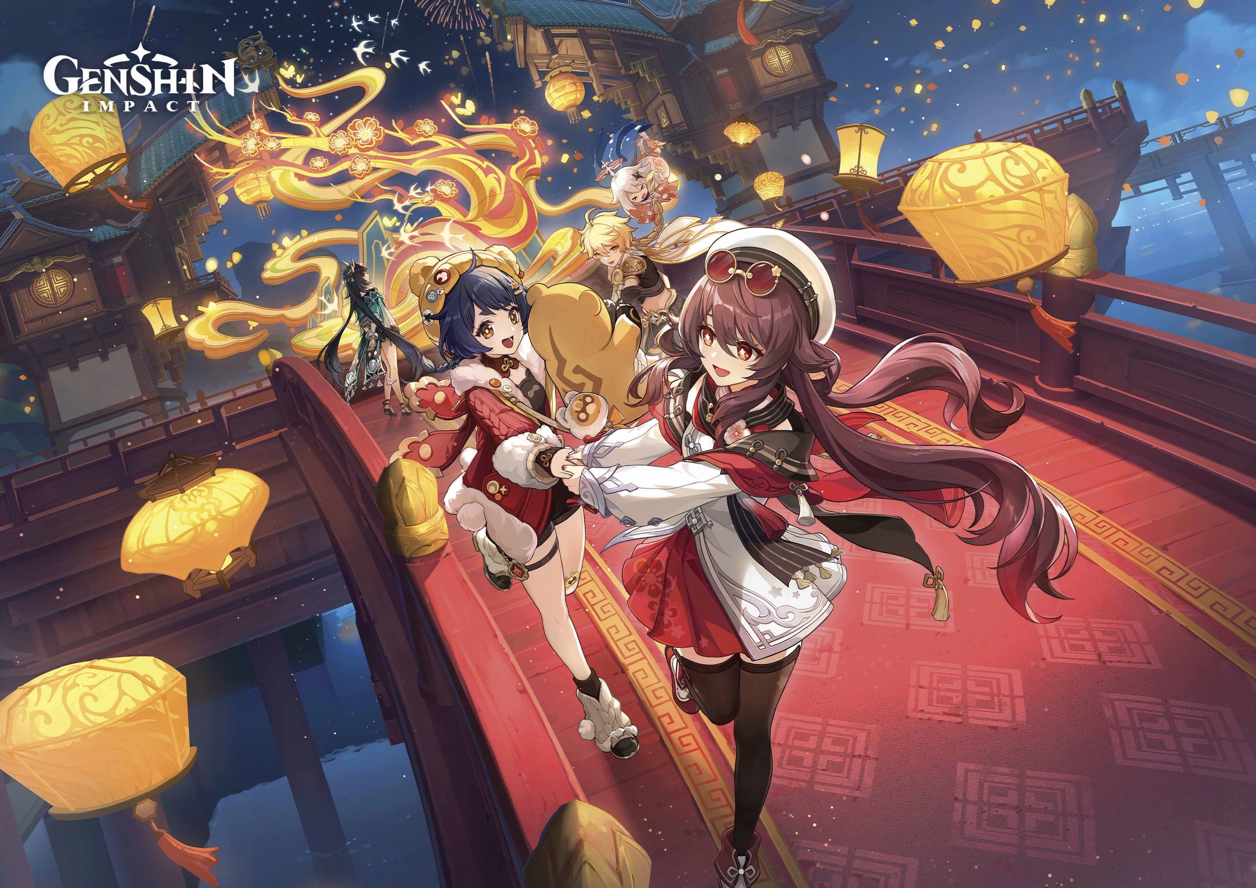 Plakat A3 Genshin Impact Anime Gra Xiangling Hu Tao