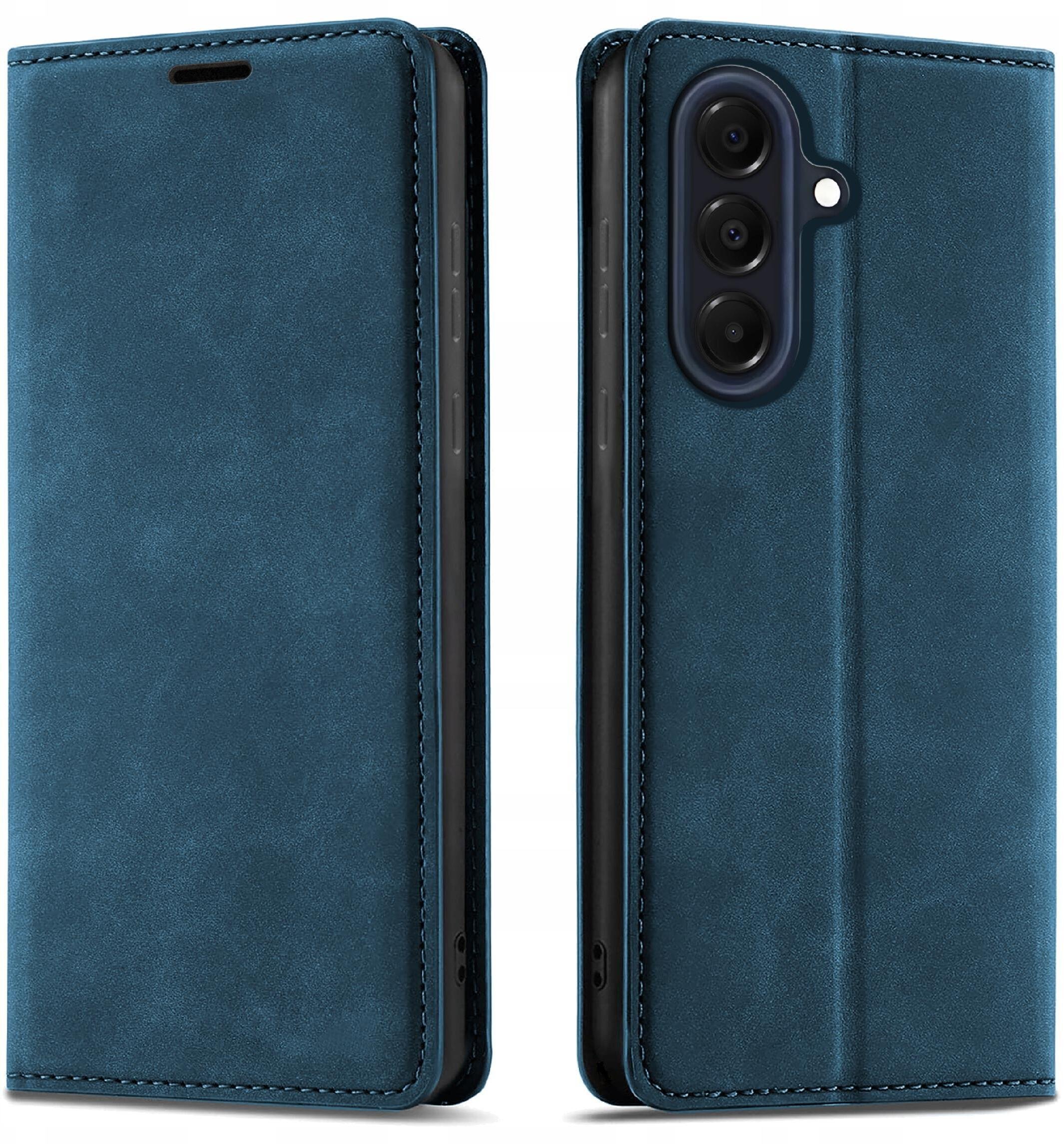 krainaGSM ETUI Z KLAPKĄ do Samsung A57 Zamykane Magnetyczne Skórzane + Szkło 9H