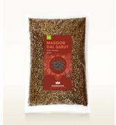 Ziarna i nasiona roślin strączkowych - Czerwona soczewica BIO Masoor Dal Sabut 0.5kg Cosmoveda cała - miniaturka - grafika 1