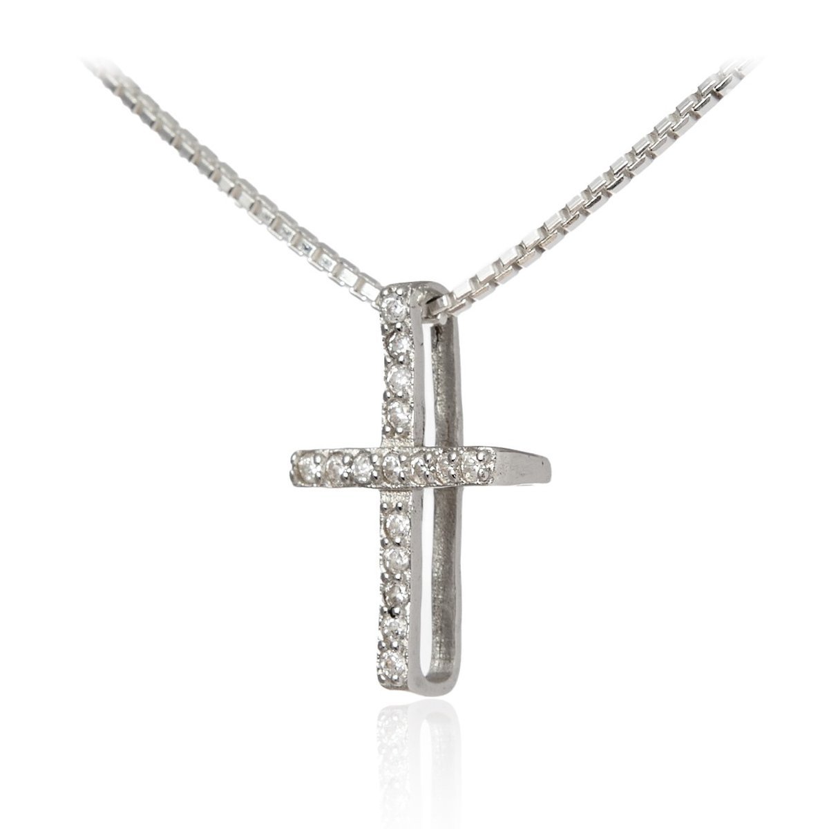 ankabizuteria.pl Krzyżyk srebrny z mikrocyrkoniamii