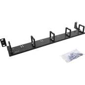 Maskownice do kabli - InLine 19110J organizator na kable Stojak Panel kablowy Czarny 1 szt. - miniaturka - grafika 1