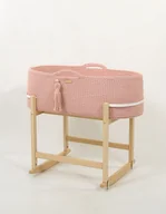 Łóżeczka i kojce - Kosz Mojżesza BOHO Handmade z kołyską - pastel pink - miniaturka - grafika 1