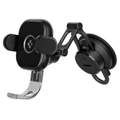 Uchwyty samochodowe do telefonów - Spigen Uniwersalny Uchwyt Samochodowy z Ładowaniem Bezprzewodowym do Przedniej Szyby / Deski Rozdzielczej UTS35W Onetap czarny - miniaturka - grafika 1